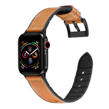 Solid Color TPU + Stainless Steel Watch Band for Apple Watch Series 7 41mm / 6 & SE & 5 & 4 40mm / 3 & 2 & 1 38mm(Brown)