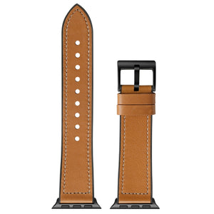 Solid Color TPU + Stainless Steel Watch Band for Apple Watch Series 7 41mm / 6 & SE & 5 & 4 40mm / 3 & 2 & 1 38mm(Brown)