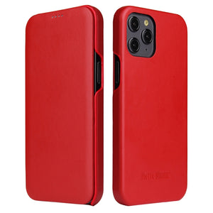 For iPhone 12 Pro Max Fierre Shann Business Magnetic Horizontal Flip Genuine Leather Case(Red)