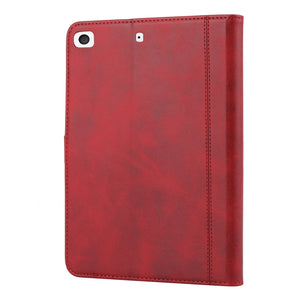 Calf Texture Double Fold Clasp Horizontal Flip Leather Case with Photo Frame & Holder & Card Slots & Wallet For iPad mini 5 / mini 4 / mini 3(Red)