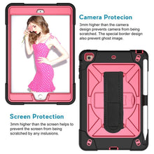 Contrast Color Silicone + PC Combination Case with Holder For iPad mini 3(Black + Rose Red)