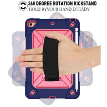 Contrast Color Silicone + PC Combination Case with Holder For iPad mini 3(Navy Blue + Rose Red)