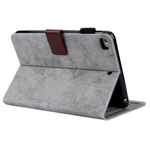 For iPad Mini 1 / 2 / 3 / 4 Business Style Horizontal Flip Leather Case, with Holder & Card Slot & Photo Frame & Sleep / Wake-up Function(Grey)