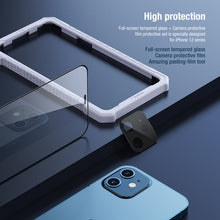 For iPhone 12 NILLKIN 2 in 1 HD Full Screen Tempered Glass Film + Camera Protector Set