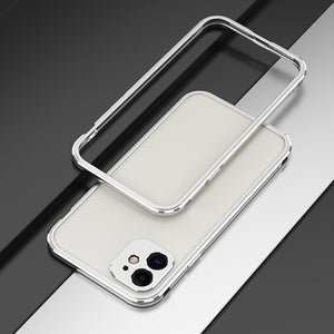 For iPhone 11 Aurora Series Lens Protector + Metal Frame Protective Case (Silver)