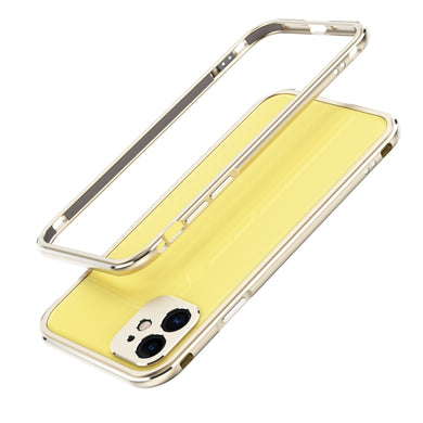 For iPhone 11 Pro Max Aurora Series Lens Protector + Metal Frame Protective Case (Gold)