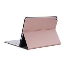 YA07B-A Detachable Lambskin Texture Round Keycap Bluetooth Keyboard Leather Tablet Case with Touch Control & Pen Slot & Stand For iPad 9.7 inch (2018) & (2017) / Pro 9.7 inch / Air 2 / Air(Rose Gold)