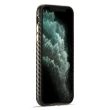 For iPhone 11 Pro Max Carbon Fiber Leather Texture Kevlar Anti-fall Phone Protective Case (Grey)