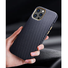 For iPhone X / XS Carbon Fiber Leather Texture Kevlar Anti-fall Phone Protective Case(Black)