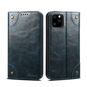 For iPhone 11 Pro Max Baroque Simple Horizontal Flip Leather Case, with Holder & Card Slots & Wallet(Blue)