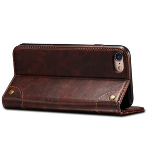 For iPhone SE 2022 / SE 2020 / 8 / 7 Baroque Simple Horizontal Flip Leather Case with Holder & Card Slots & Wallet(Dark Brown)