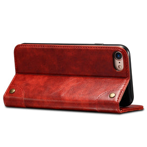 For iPhone SE 2022 / SE 2020 / 8 / 7 Baroque Simple Horizontal Flip Leather Case with Holder & Card Slots & Wallet(Red)