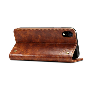 For iPhone XR Baroque Simple Horizontal Flip Leather Case with Holder & Card Slots & Wallet(Light Brown)
