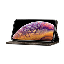 For iPhone XS Max Baroque Simple Horizontal Flip Leather Case, with Holder & Card Slots & Wallet(Black)
