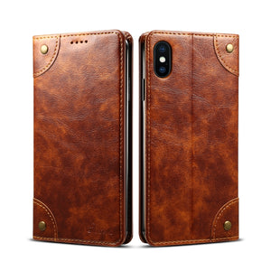 For iPhone XS Max Baroque Simple Horizontal Flip Leather Case, with Holder & Card Slots & Wallet(Light Brown)
