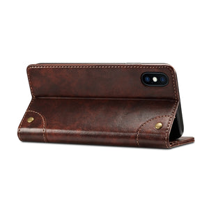 For iPhone XS Max Baroque Simple Horizontal Flip Leather Case, with Holder & Card Slots & Wallet(Dark Brown)