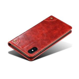 For iPhone XS Max Baroque Simple Horizontal Flip Leather Case, with Holder & Card Slots & Wallet(Red)