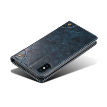 For iPhone XS Max Baroque Simple Horizontal Flip Leather Case, with Holder & Card Slots & Wallet(Blue)