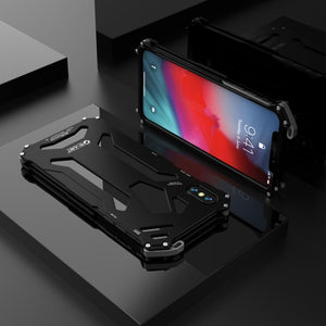 For iPhone XS X R-JUST Shockproof Armor Metal Protective Case(Black)