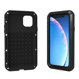 For iPhone 11 LOVE MEI Metal Shockproof Waterproof Dustproof Protective Case(Red)