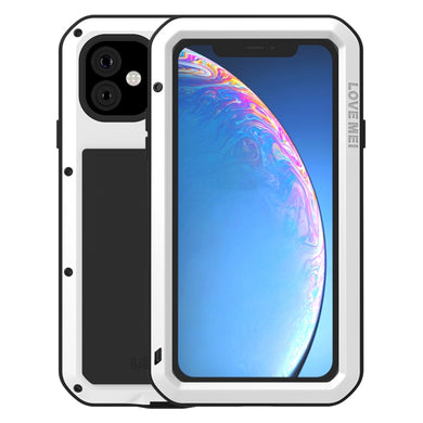 For iPhone 11 Pro Max LOVE MEI Metal Shockproof Waterproof Dustproof Protective Case(White)