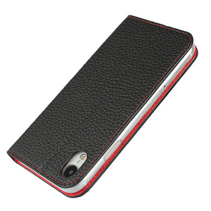 For iPhone XR Litchi Genuine Leather Phone Case(Black)