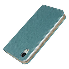 For iPhone XR Litchi Genuine Leather Phone Case(Sky Blue)