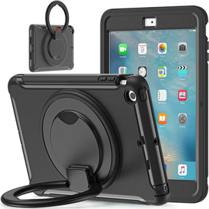 Shockproof TPU + PC Protective Case with 360 Degree Rotation Foldable Handle Grip Holder & Pen Slot For iPad mini 3 / 2 / 1(Black)