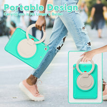 Shockproof TPU + PC Protective Case with 360 Degree Rotation Foldable Handle Grip Holder & Pen Slot For iPad mini 3 / 2 / 1(Mint Green)