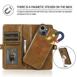 For iPhone 13 mini Strong Magnetic Detachable Horizontal Flip Leather Case with Card Slots & Wallet For  iPhone 13 Mini(Brown)