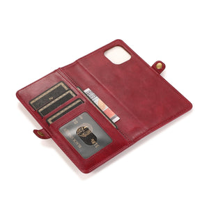 For iPhone 13 mini Strong Magnetic Detachable Horizontal Flip Leather Case with Card Slots & Wallet For  iPhone 13 Mini(Red)