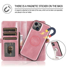 For iPhone 13 mini Strong Magnetic Detachable Horizontal Flip Leather Case with Card Slots & Wallet For  iPhone 13 Mini(Rose Gold)