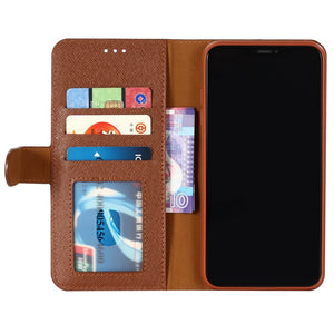 For iPhone XS Max GEBEI Top-grain Leather Horizontal Flip Protective Case with Holder & Card Slots & Wallet & Photo Frame(Brown)