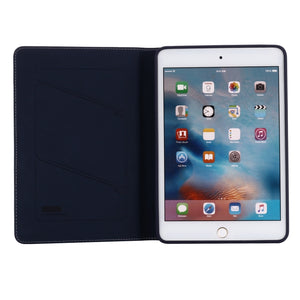 For iPad Mini 2019 & 4 & 3 & 2 & 1 GEBEI PU+TPU Horizontal Flip Protective Case with Holder & Card Slots(Blue)