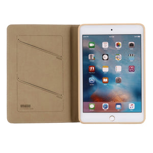 For iPad Mini 2019 & 4 & 3 & 2 & 1 GEBEI PU+TPU Horizontal Flip Protective Case with Holder & Card Slots(Gold)