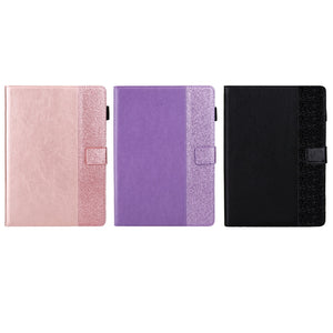 Glitter Powder Stitching Hot-pressed Changing PU Leather Case with Holder & Card Slots & Sleep / Wake-up Function For iPad mini 5/4/3/2/1(Pink)