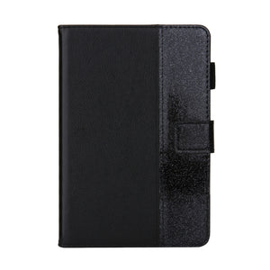 Glitter Powder Stitching Hot-pressed Changing PU Leather Case with Holder & Card Slots & Sleep / Wake-up Function For iPad mini 5/4/3/2/1(Black)