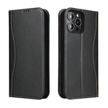 For iPhone 13 Pro Max Genuine Leather Horizontal Flip Leather Case with Holder & Card Slots & Wallet (Black)