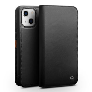 For iPhone 13 mini QIALINO Business Horizontal Flip Leather Case with Holder & Card Slots & Wallet (Black)