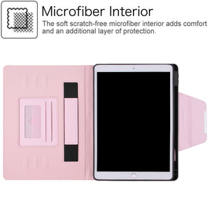Checkered Pattern Horizontal Flip Leather Case with Holder & Card Slots & Hand Strap For iPad 9.7 (2018 / 2017) / Air 2 / Air / Pro 9.7 2016(Pink)