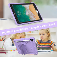 Pure Color PC + Silicone Anti-drop Protective Case with Butterfly Shape Holder & Pen Slot For iPad 9.7 2018 & 2017 / Pro 9.7 inch / Air 2 / 6(Light Purple)