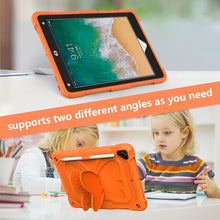 Pure Color PC + Silicone Anti-drop Protective Case with Butterfly Shape Holder & Pen Slot For iPad 9.7 2018 & 2017 / Pro 9.7 inch / Air 2 / 6(Kumquat)