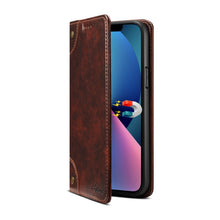 For iPhone 13 mini Baroque Simple Horizontal Flip Leather Case with Holder & Card Slots & Wallet (Dark Brown)