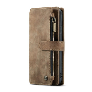 For iPhone XR CaseMe-C30 PU + TPU Multifunctional Horizontal Flip Leather Case with Holder & Card Slot & Wallet & Zipper Pocket(Brown)