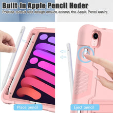 For iPad mini 6 Contrast Color Robot Shockproof Silicone + PC Protective Tablet Case with Holder & Pen Slot(Rose Gold)