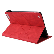 Dual-color Splicing Horizontal Flip PU Leather Case with Holder & Card Slots & Sleep / Wake-up Function For iPad 2 / 3 / 4(Red)