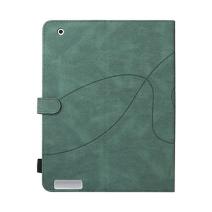 Dual-color Splicing Horizontal Flip PU Leather Case with Holder & Card Slots & Sleep / Wake-up Function For iPad 2 / 3 / 4(Green)