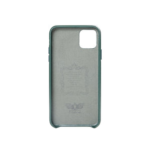 For iPhone 11 Pro Woven Texture Sheepskin Leather Back Cover Semi-wrapped Shockproof Case (Green)