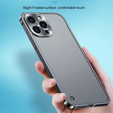 For iPhone 13 mini Metal Frame Frosted PC Shockproof Phone Case (Black)