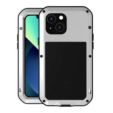 For iPhone 13 mini LOVE MEI Metal Shockproof Waterproof Dustproof Protective Phone Case (Silver)